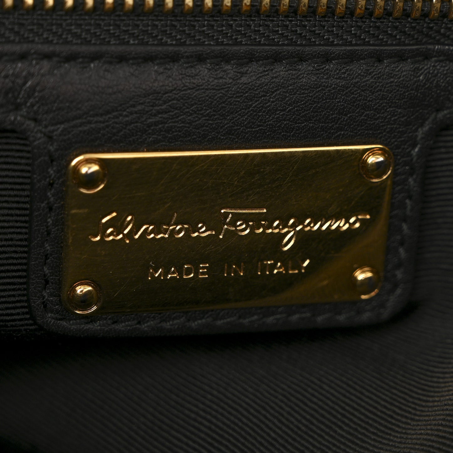 Calfskin Gancio Lock Shoulder Bag Black