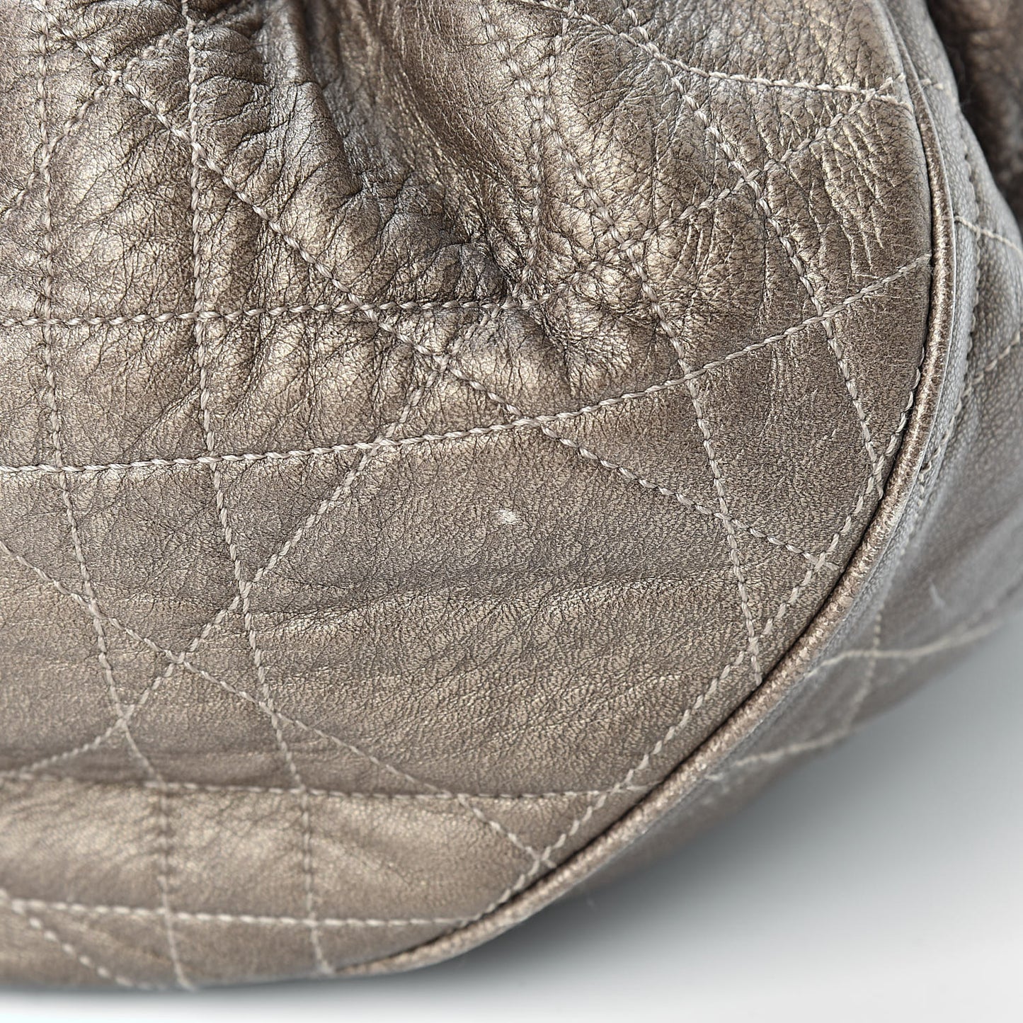 Lambskin Cannage Drawstring Bag Bronze