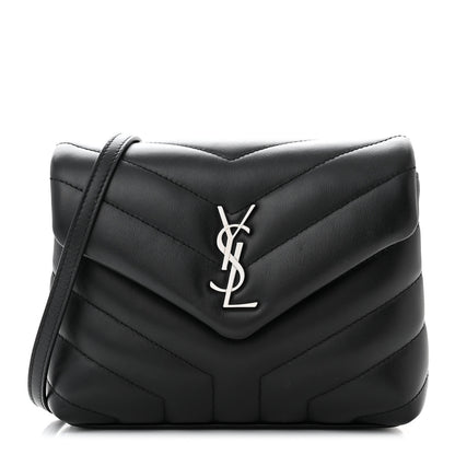 Saint Laurent Calfskin Y Quilted Monogram Toy Loulou Crossbody Bag Black 1 of 14