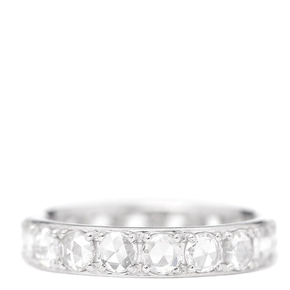 Tiffany 18K White Gold Diamond Metro Rose Cut Eternity Band Ring 50 5.25 3 of 4