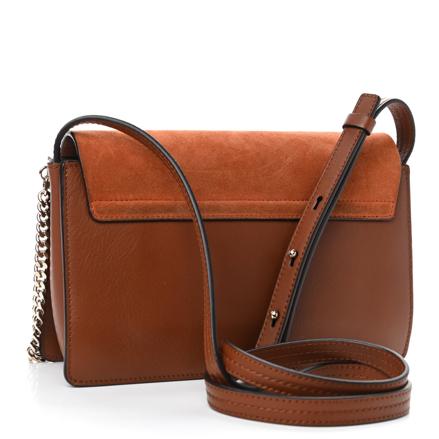 Chloe Suede Calfskin Small Faye Shoulder Bag Tobacco 2 of 5