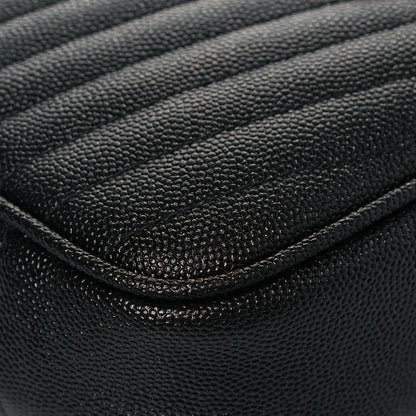 Saint Laurent Grain De Poudre Matelasse Monogram Mini Lou Camera Bag Black 8 of 14