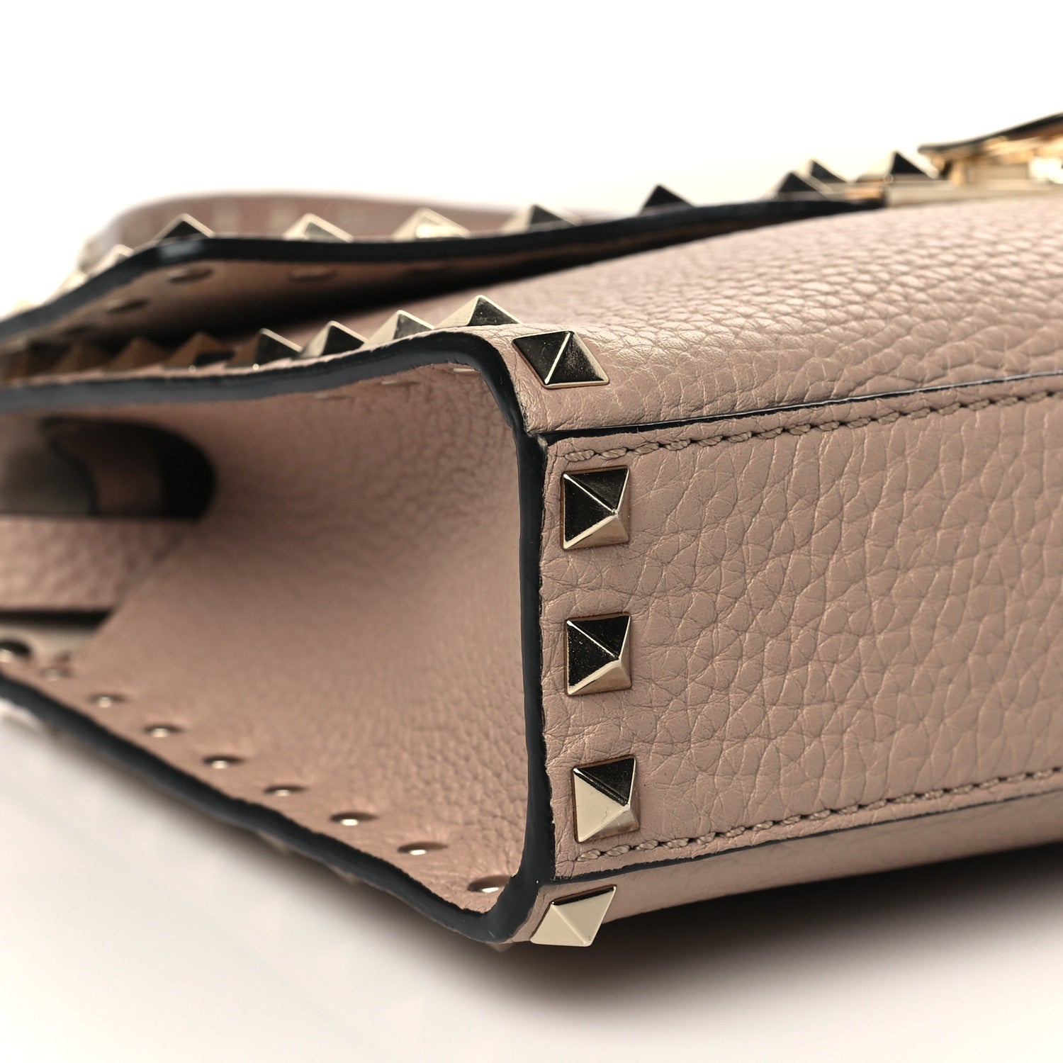 Valentino Garavani Pebbled Calfskin Medium Rockstud Flip Lock Crossbody Bag Poudre 6 of 7