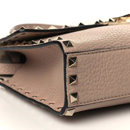 Valentino Garavani Pebbled Calfskin Medium Rockstud Flip Lock Crossbody Bag Poudre 6 of 7