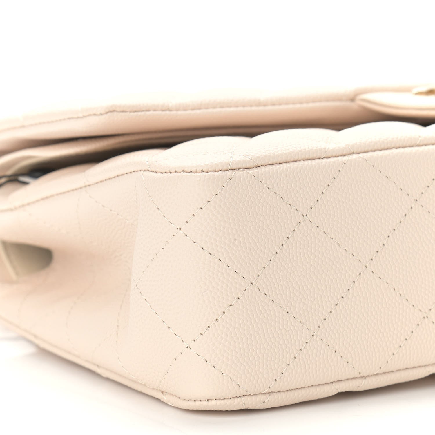 Chanel Caviar Quilted Medium Double Flap Light Beige 8 of 9