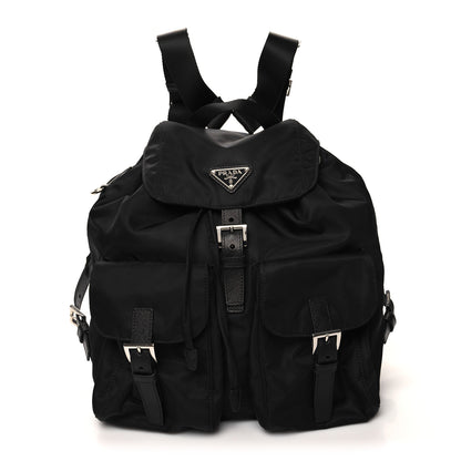 Prada Nylon Vela Saffiano Medium Backpack Black 1 of 11