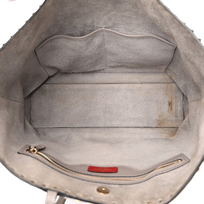 Valentino Garavani Grained Calfskin Rockstud Shoulder Tote Perla 5 of 24