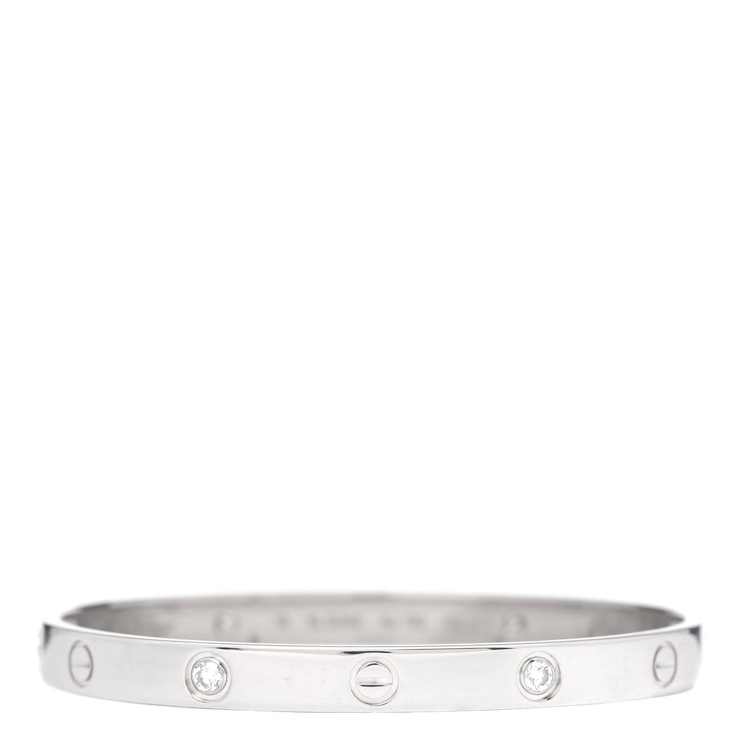 Cartier 18K White Gold 4 Diamond LOVE Bracelet 18 3 of 7