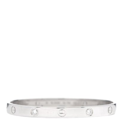 Cartier 18K White Gold 4 Diamond LOVE Bracelet 18 3 of 7