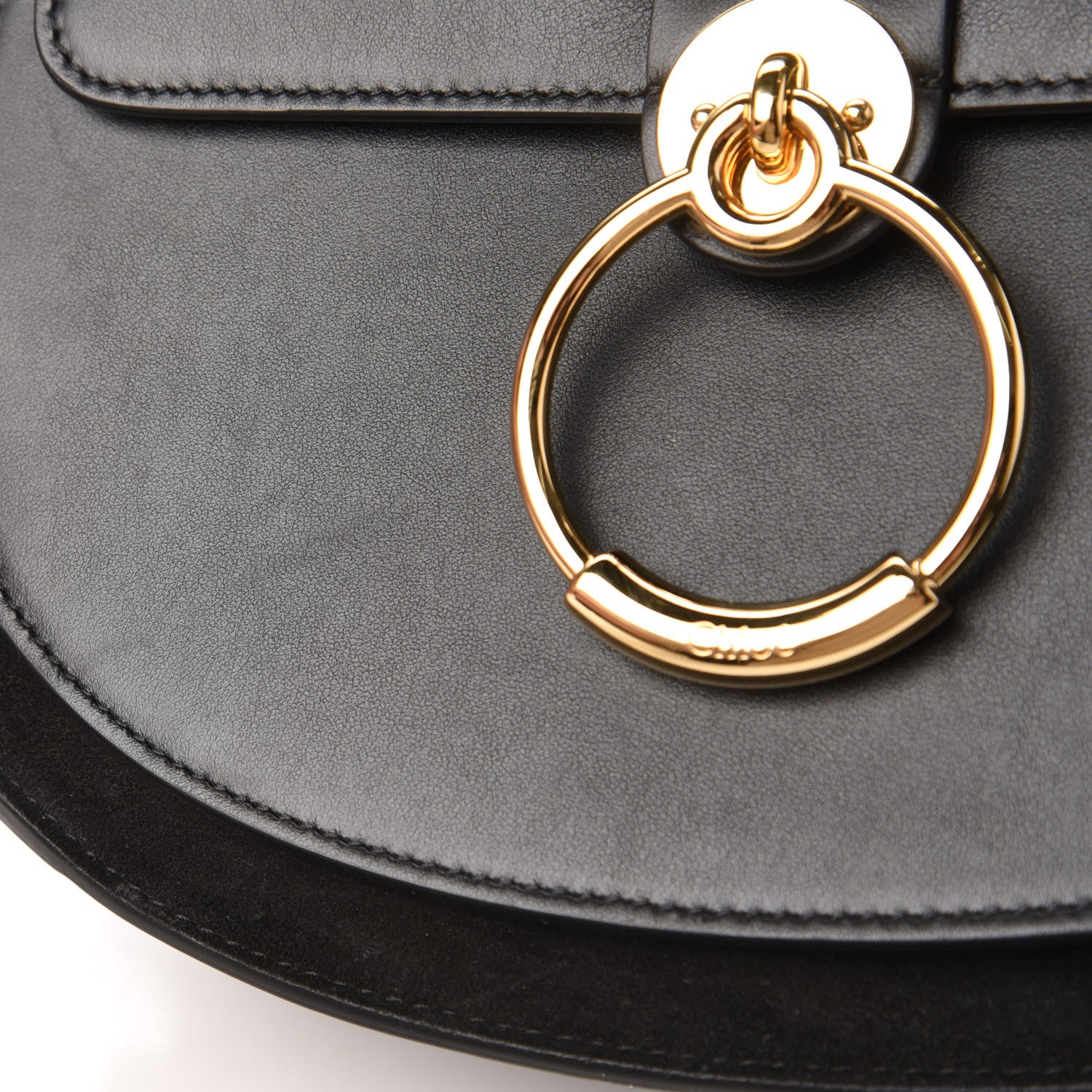 Chloe Calfskin Suede Large Tess Bag Black 10 of 10