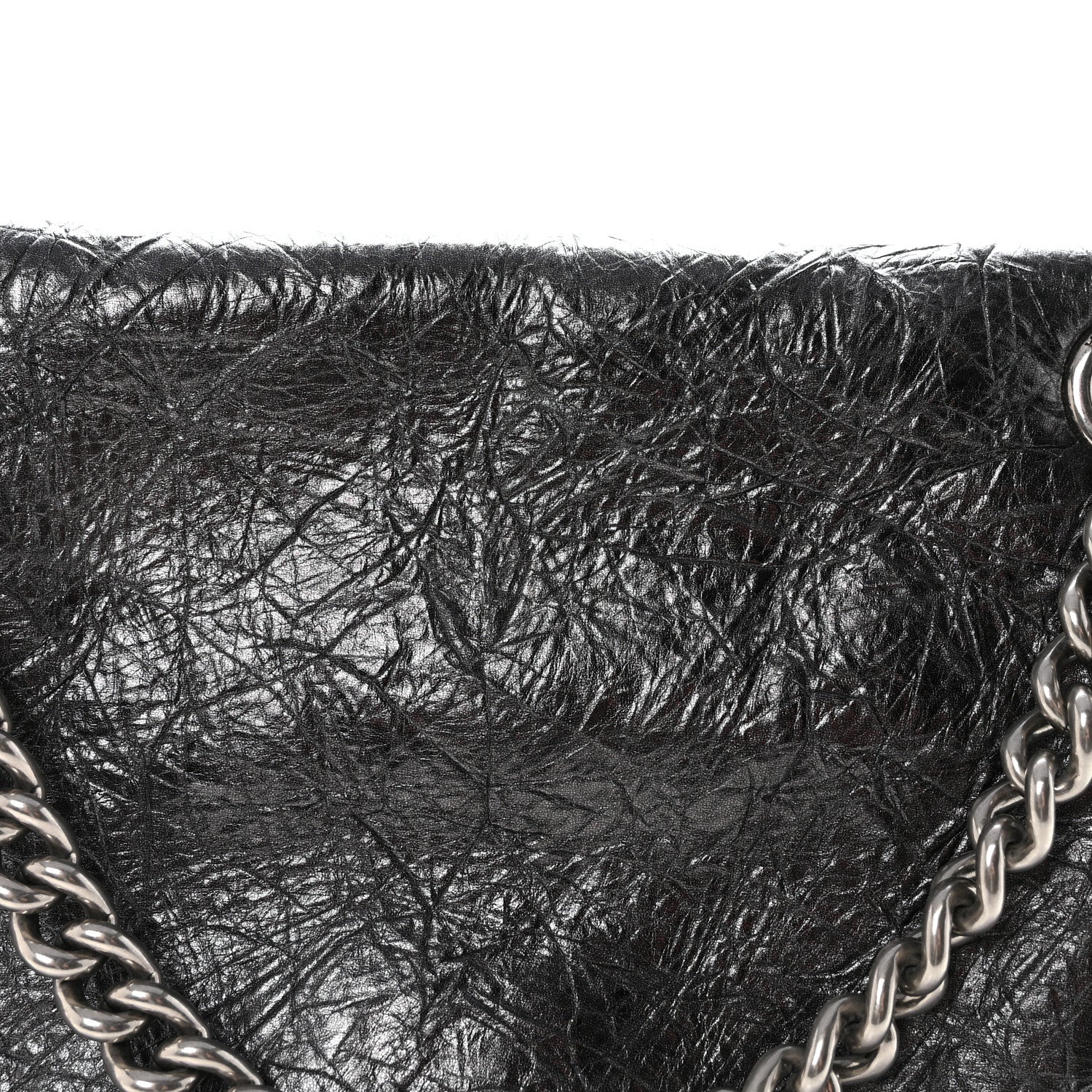 Balenciaga Metallic Crushed Calfskin Medium Crush Chain Bag Steel Grey 7 of 9
