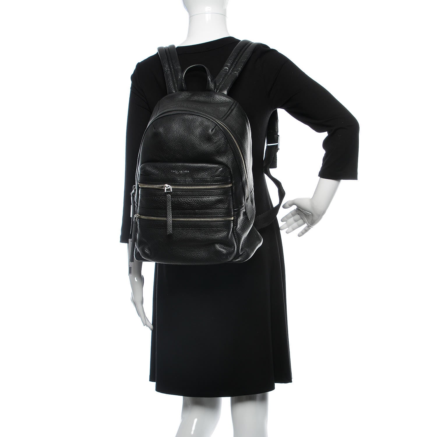 Marc Jacobs Pebbled Calfskin Biker Backpack Black 2 of 10