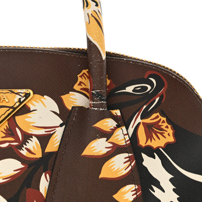 Prada Saffiano Print Top Handle Brown Multicolor 13 of 16