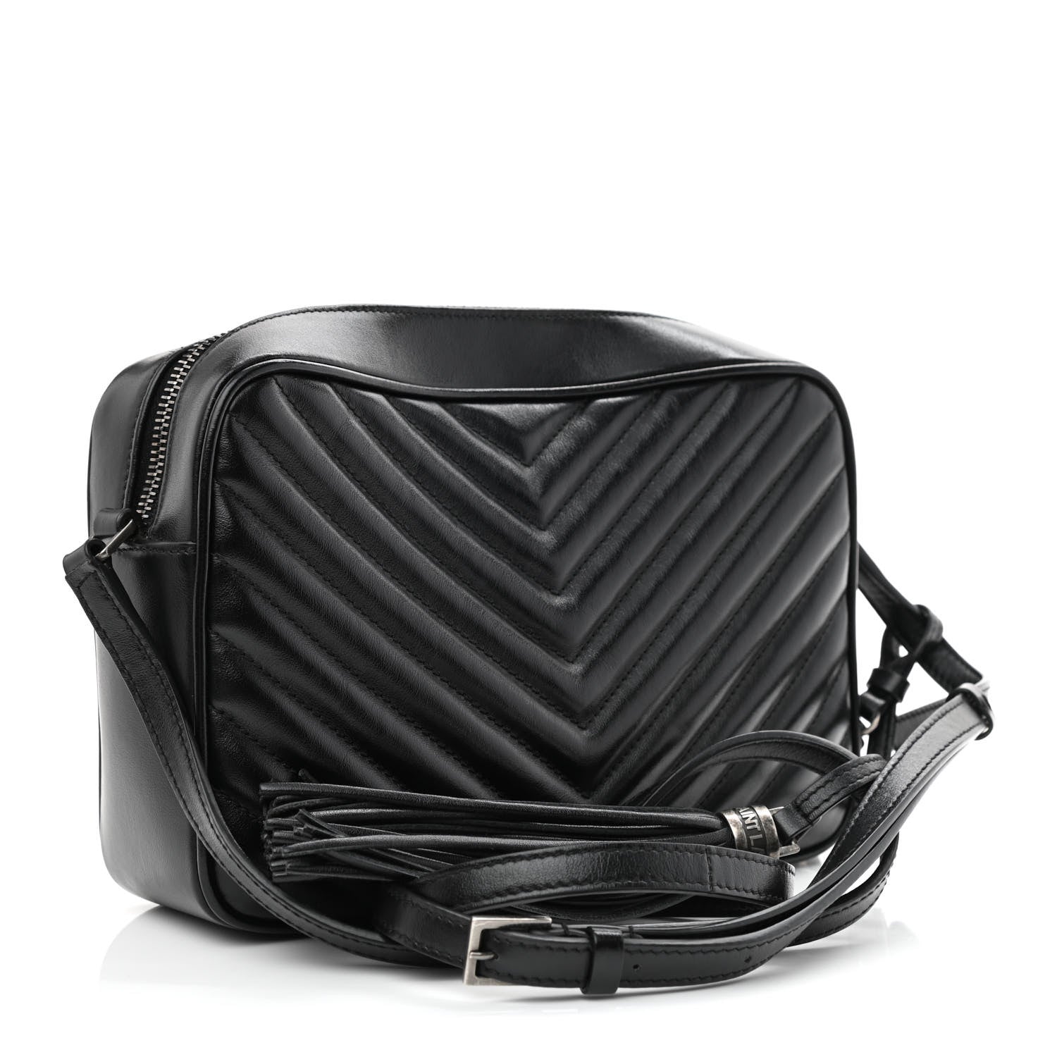 Saint Laurent Calfskin Matelasse Monogram Lou Camera Bag Black 3 of 10