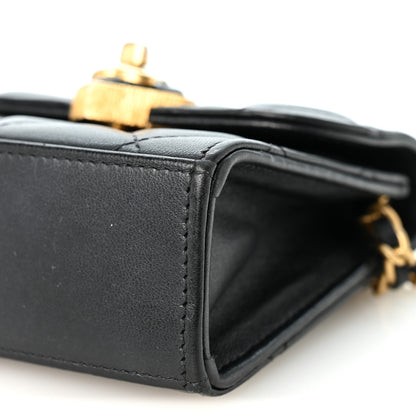 Chanel Lambskin Plexiglass Quilted Coco Love Clutch With Chain Black 11 of 11