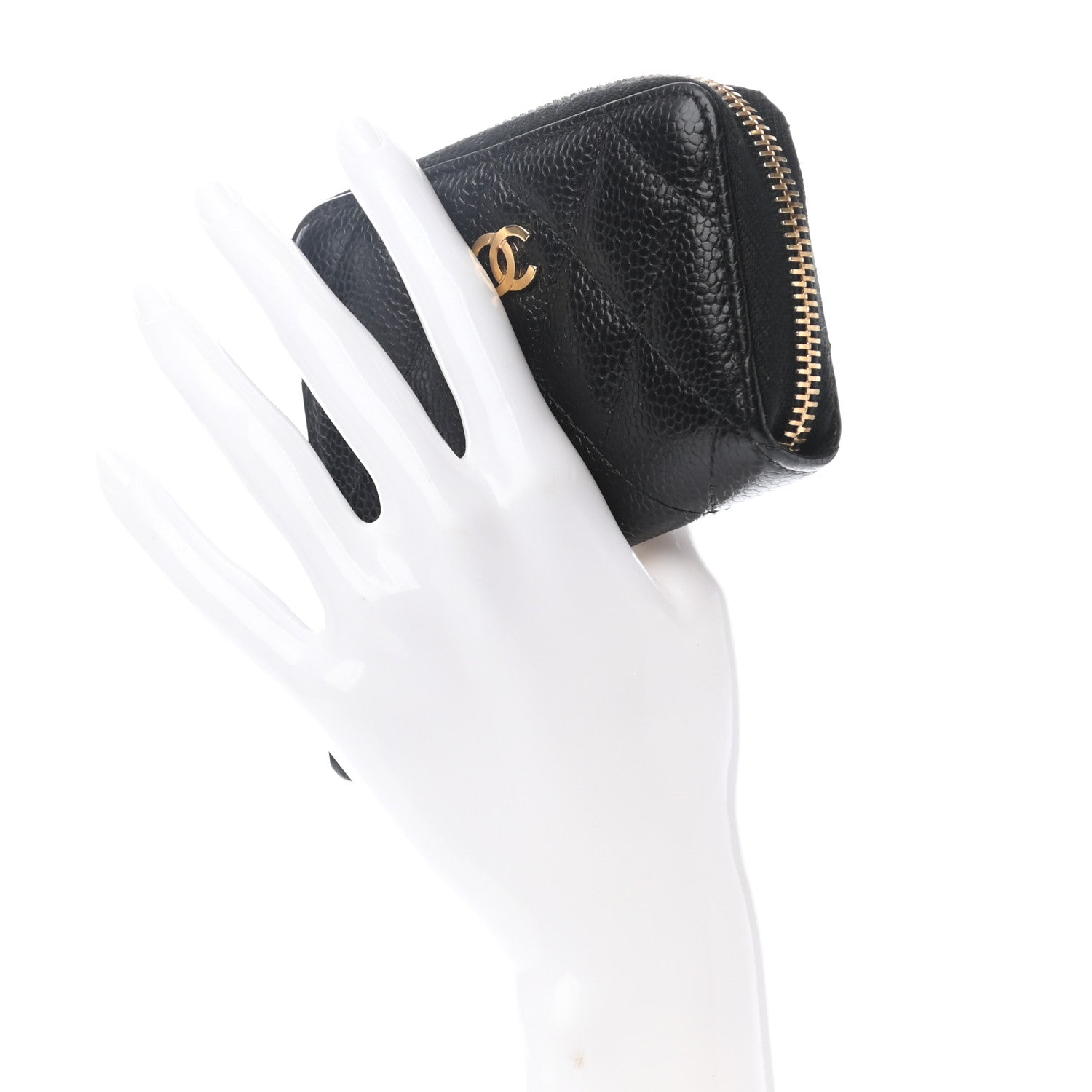 Chanel Caviar Quilted Zip Coin Purse Black 3 of 7