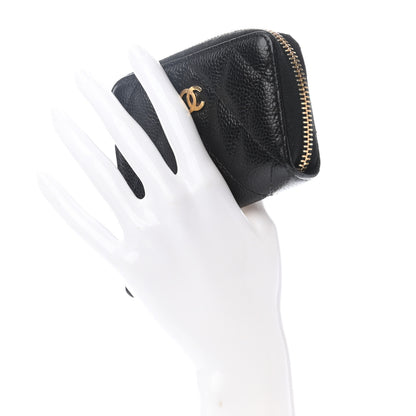 Chanel Caviar Quilted Zip Coin Purse Black 3 of 7