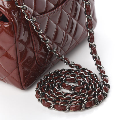 Chanel Patent Calfskin Quilted Mini Rectangular Flap Dark Red 11 of 12
