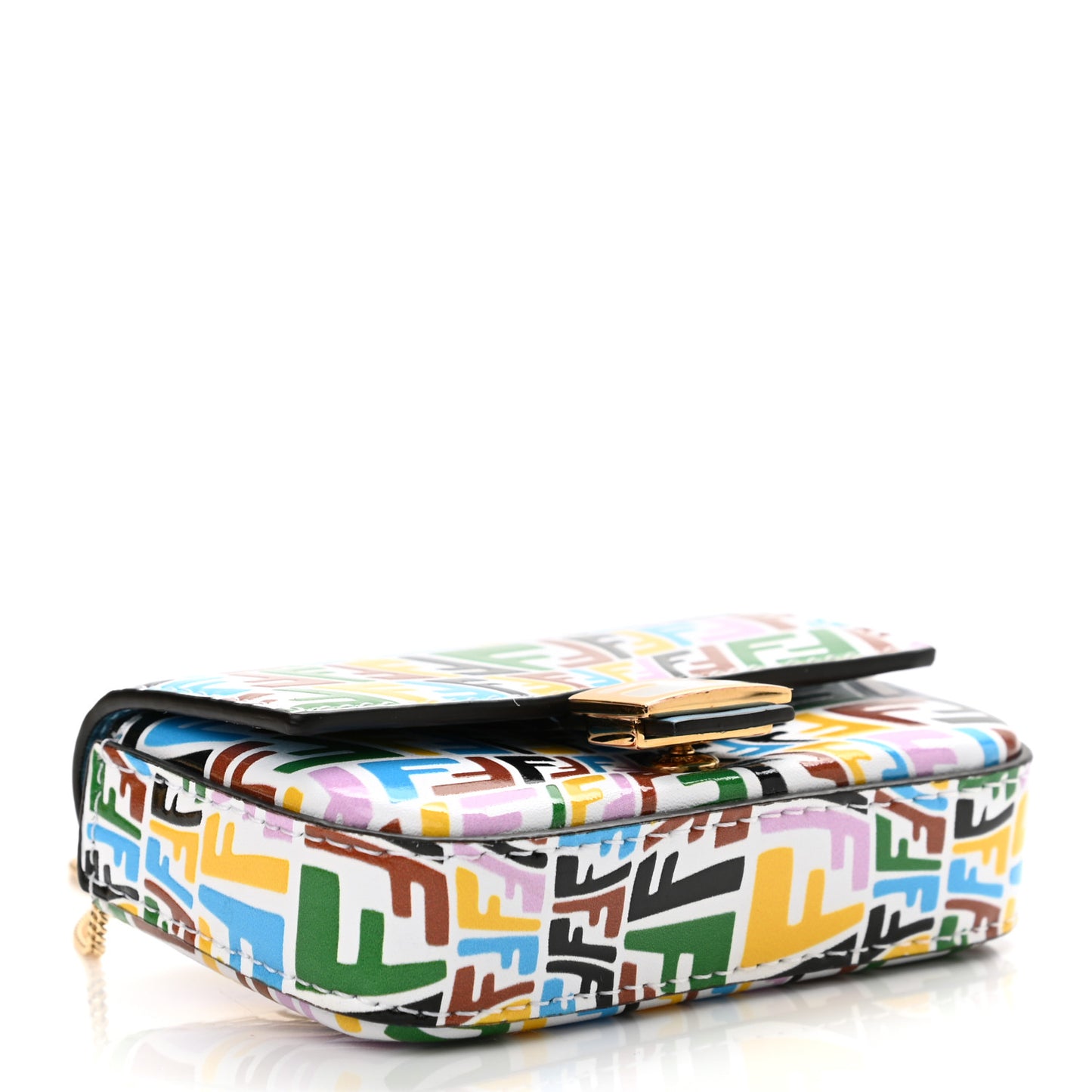 X SARAH COLEMAN Vitello Liberty Ceylon Micro FF Fish Eye Embossed Nano Baguette Charm Multicolor Cyber Blue