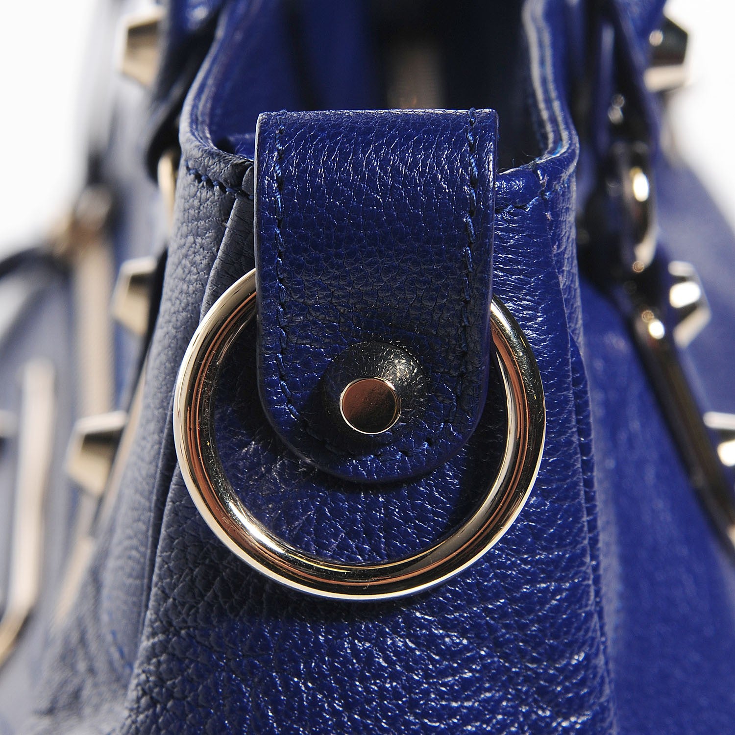 Balenciaga Chevre Gold Metallic Edge Hardware Velo Bleu Roi 13 of 14