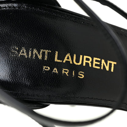 Saint Laurent Patent Cassandra 100 Ankle Strap Sandals 37.5 Black 10 of 12