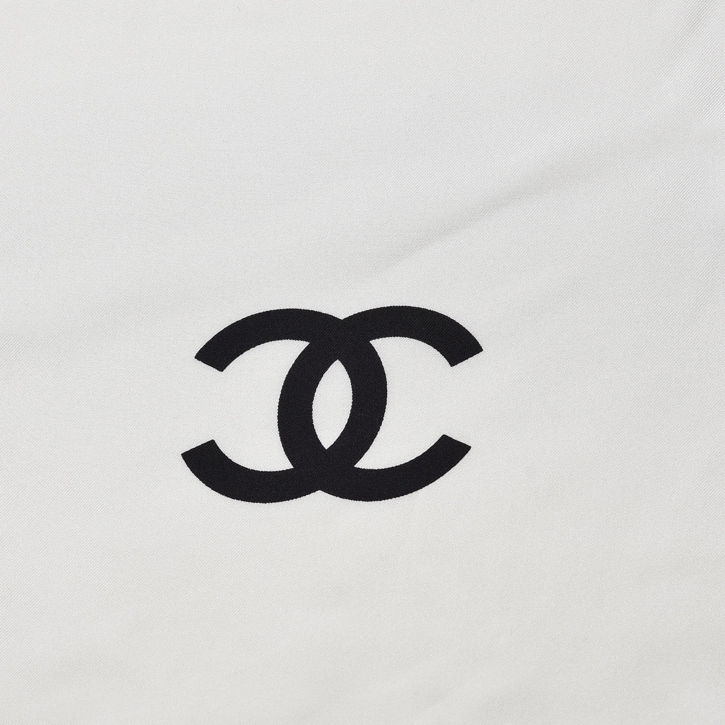 Silk CC Scarf Black White