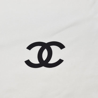 Chanel Silk CC Scarf Black White 4 of 5