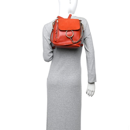 Chloe Suede Calfskin Small Faye Backpack Sepia Red 2 of 11
