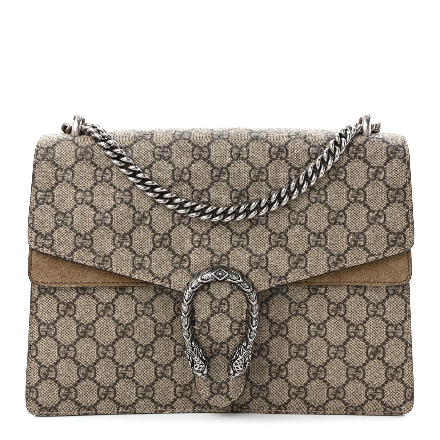 Gucci GG Supreme Monogram Medium Dionysus Shoulder Bag Taupe 1 of 10