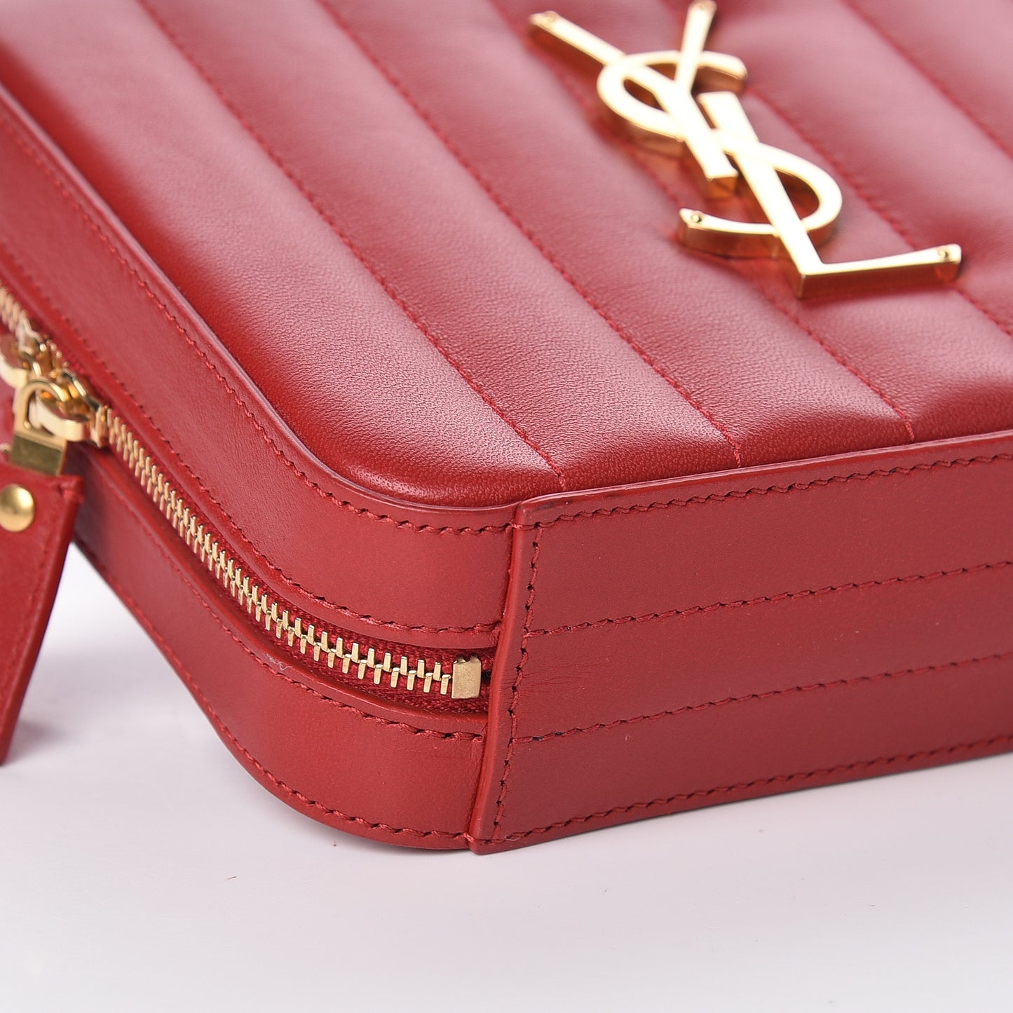 Lambskin Matelasse Vicky Monogram Belt Bag Eros Red