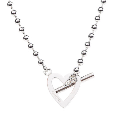 Gucci Sterling Silver Heart Toggle Necklace 3 of 6