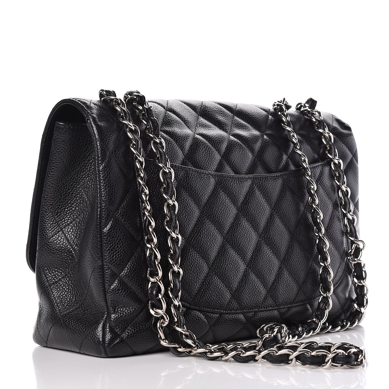 Chanel Caviar Quilted Jumbo Single Flap Black 3 of 13