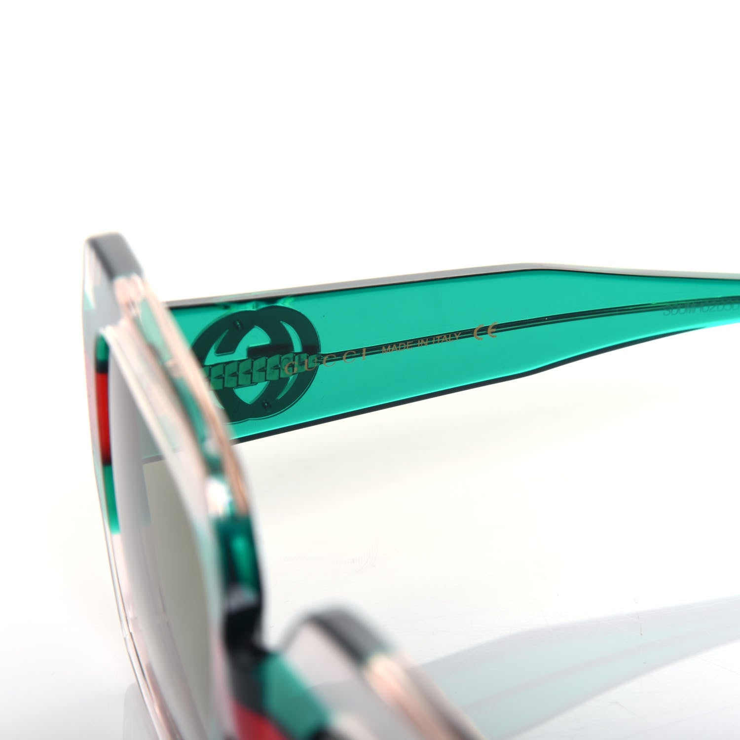 Gucci Square Web Frame Sunglasses GG0178S Green Red 6 of 7