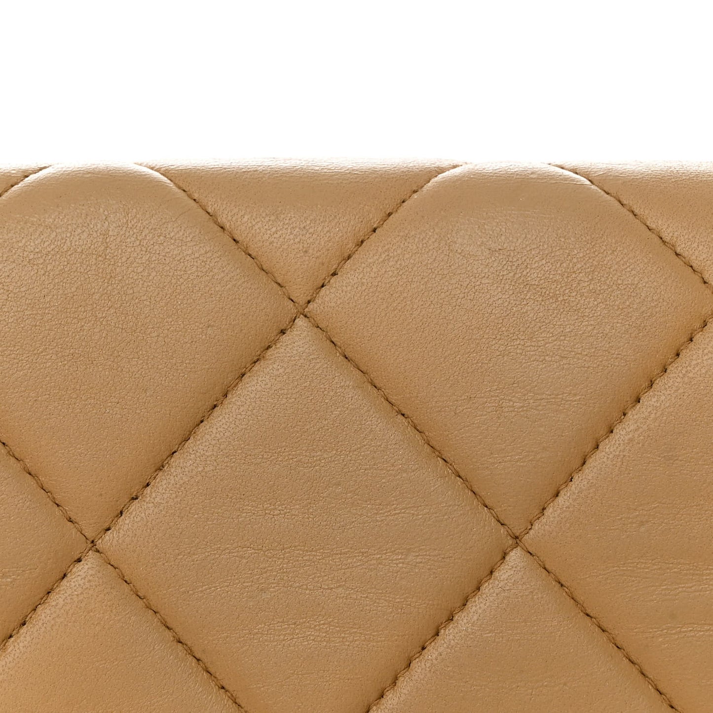 Lambskin Quilted Small Single Flap Beige