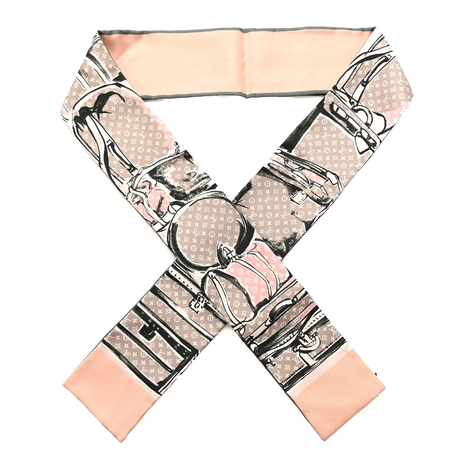 Louis Vuitton Silk Monogram Trunks Bandeau Rose Poudre Rose Poudre 1 of 3