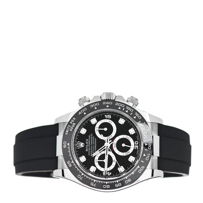 Rolex 18K White Gold Oysterflex Diamond 40mm Oyster Perpetual Cosmograph Daytona Watch Black 116519LN 2 of 5