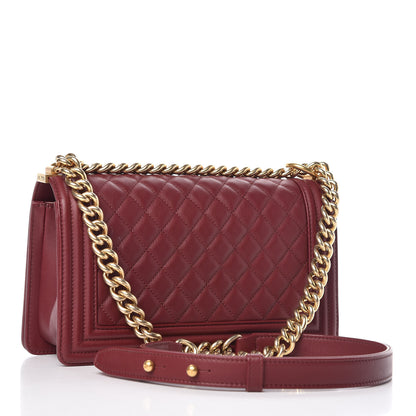 Chanel Calfskin Quilted Medium Boy Flap Burgundy 3 of 13