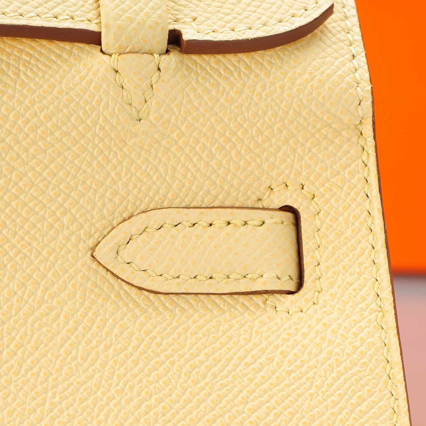 Epsom Kelly Pochette Clutch Jaune Poussin