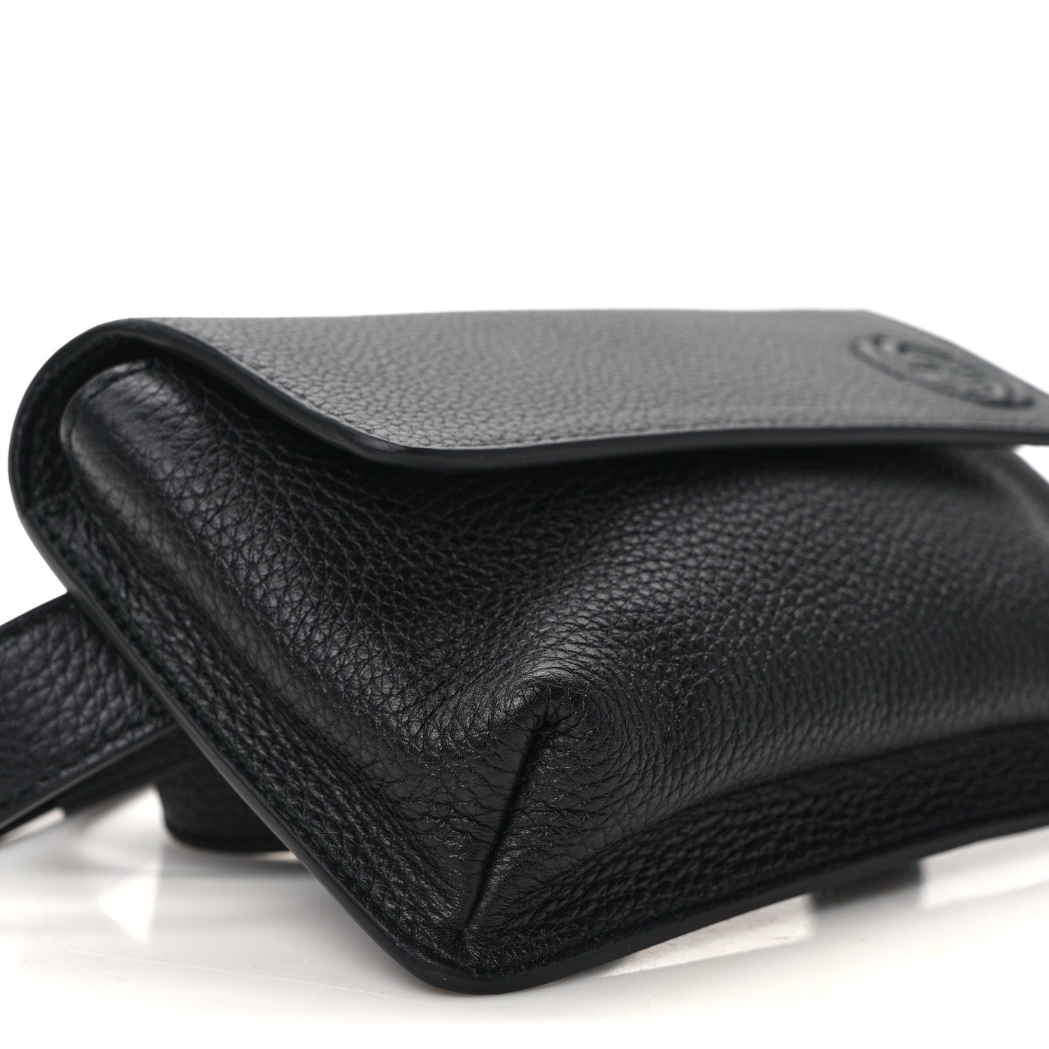 Gucci Pebbled Calfskin Soho Flap Belt Bag Black 9 of 11