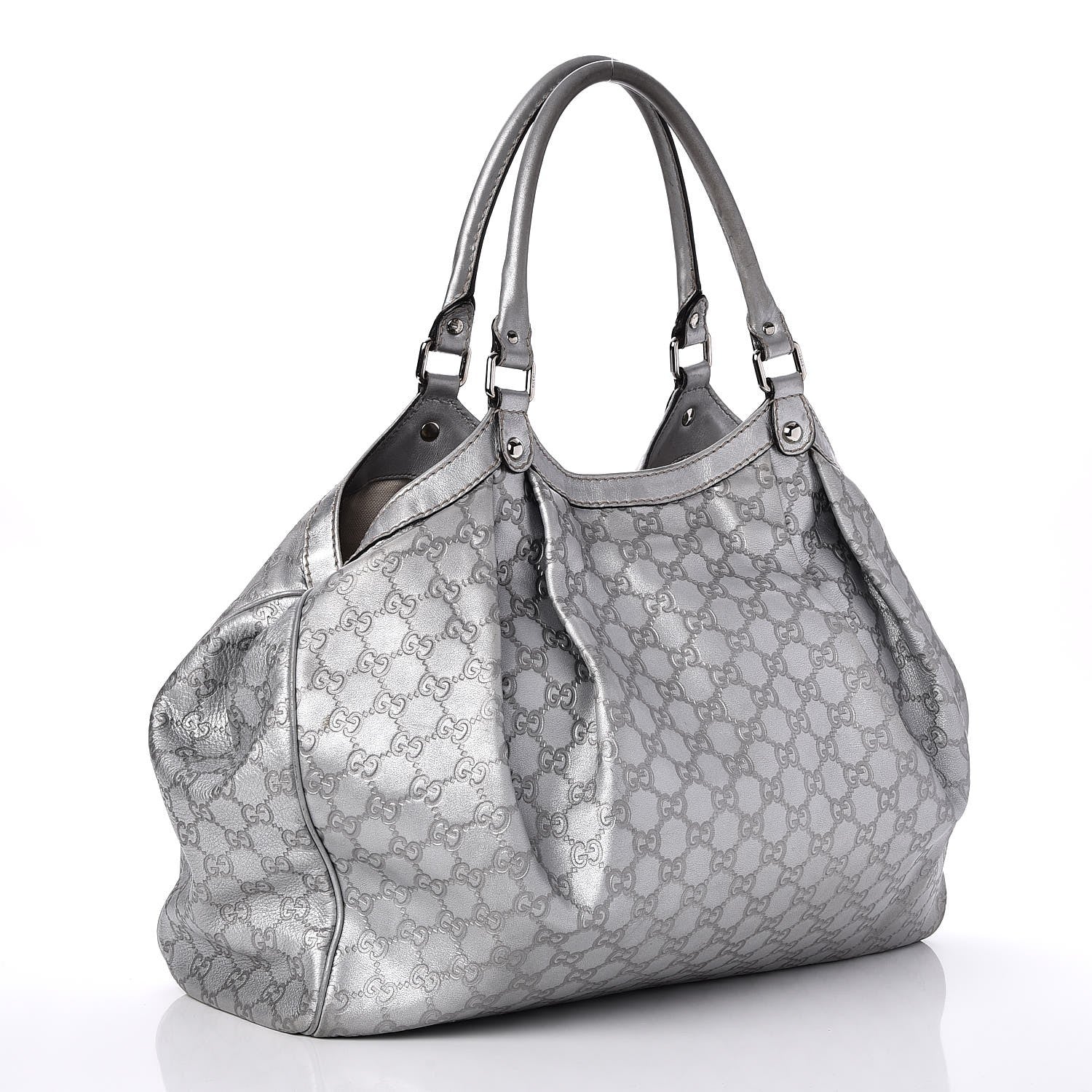 Gucci Guccissima Large Sukey Tote Silver 3 of 9