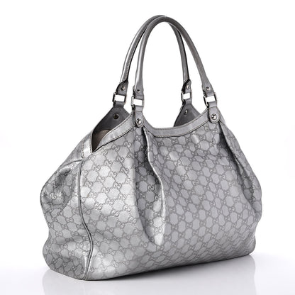 Gucci Guccissima Large Sukey Tote Silver 3 of 9