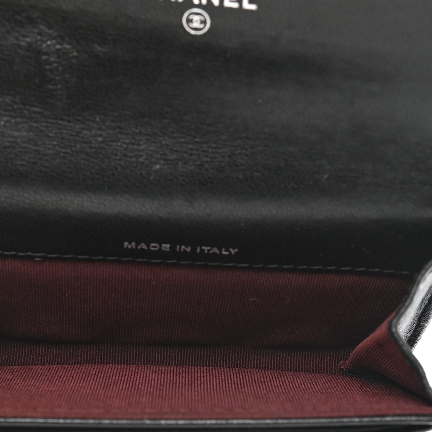 Lambskin Quilted Flap Card Holder Wallet Black