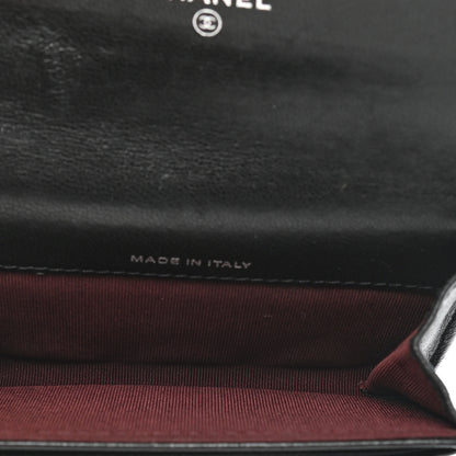 Chanel Lambskin Quilted Flap Card Holder Wallet Black 5 of 13