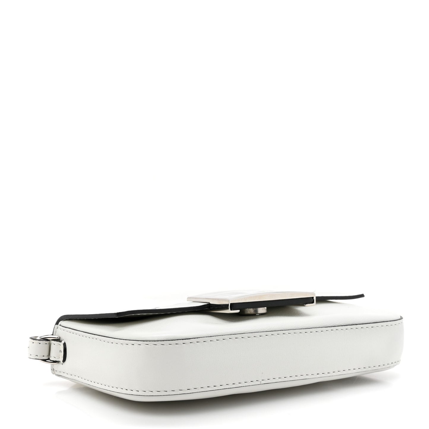 X MARC JACOBS Nappa Logo Phone Baguette White Black