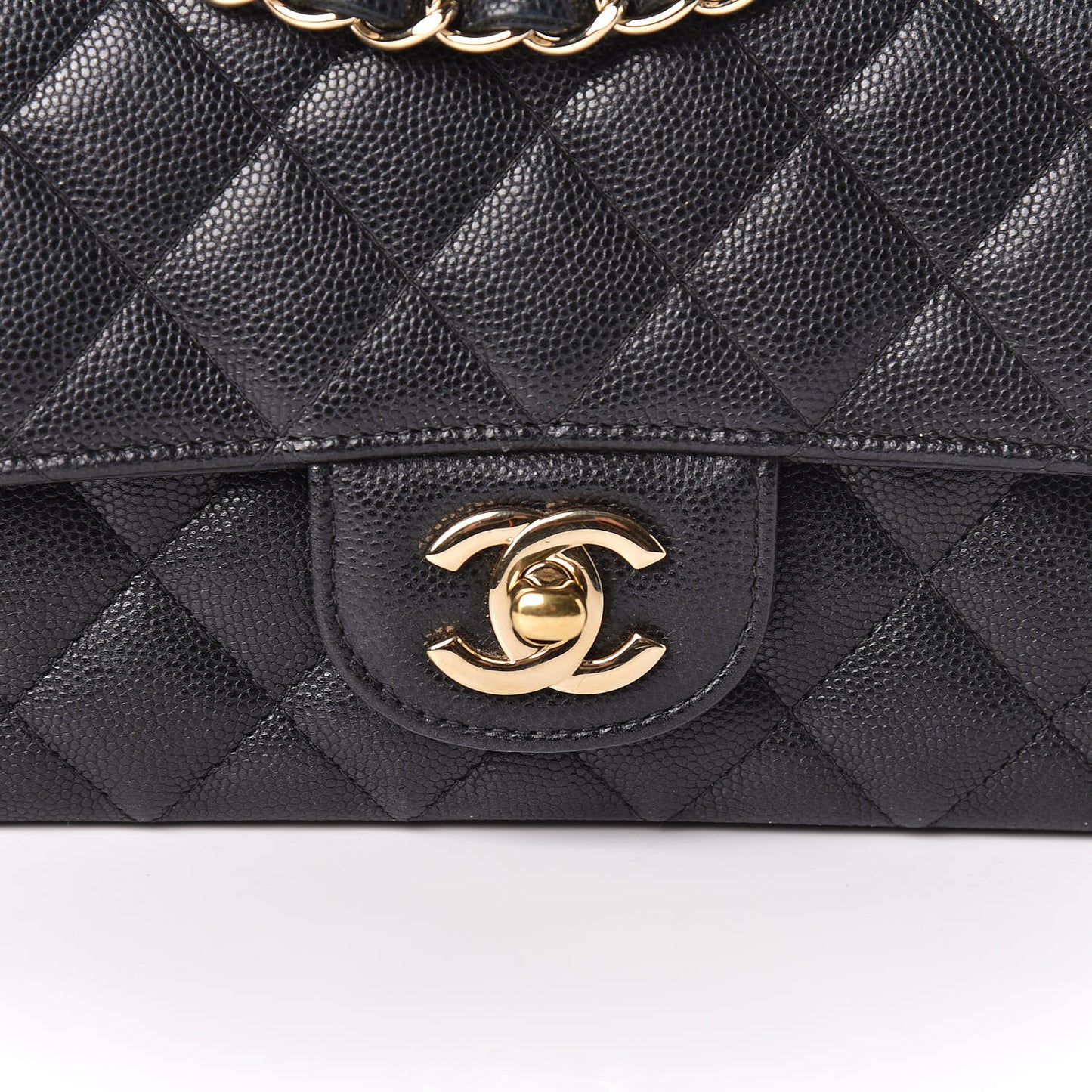 Caviar Quilted Mini Rectangular Flap Black