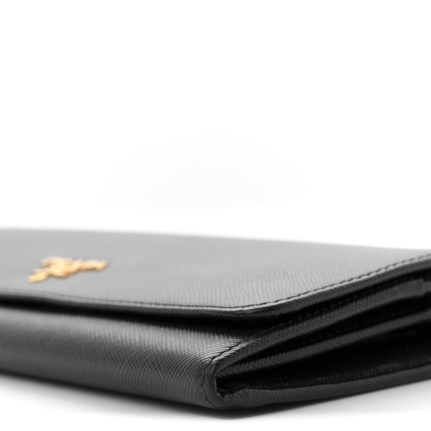 Saffiano Metal Oro Chain Wallet Black