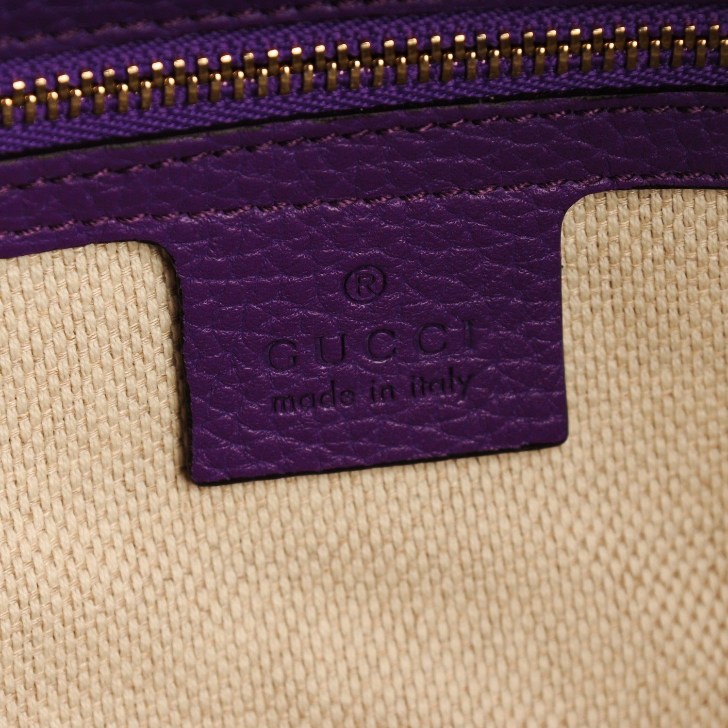 Gucci Pebbled Calfskin Medium Soho Chain Shoulder Bag Shine Purple 6 of 7
