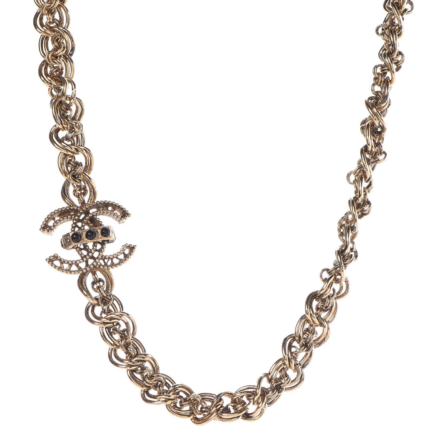 Chain CC Short Necklace Gold