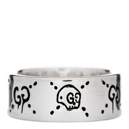 Gucci Sterling Silver GucciGhost Hamlet Skull Ring 58 8.5 1 of 6