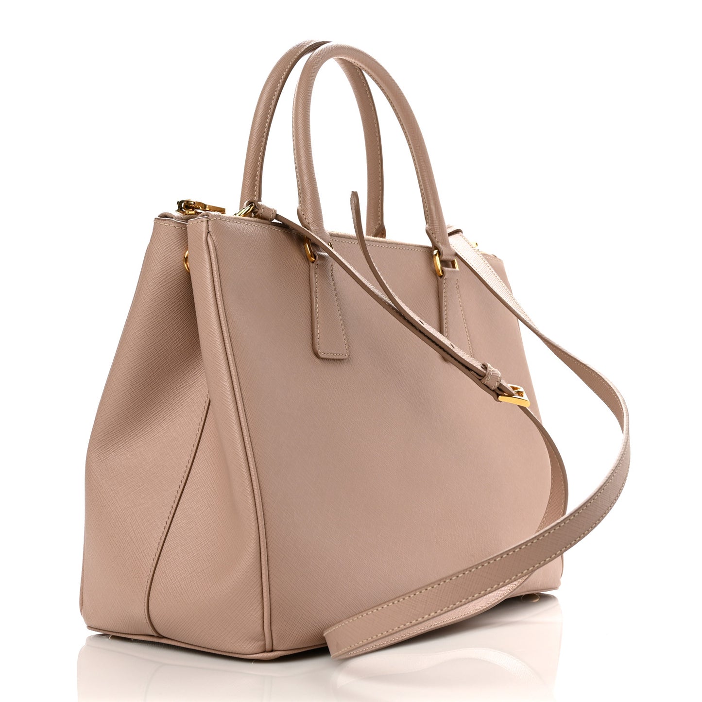 Saffiano Medium Galleria Double Zip Tote Cammeo